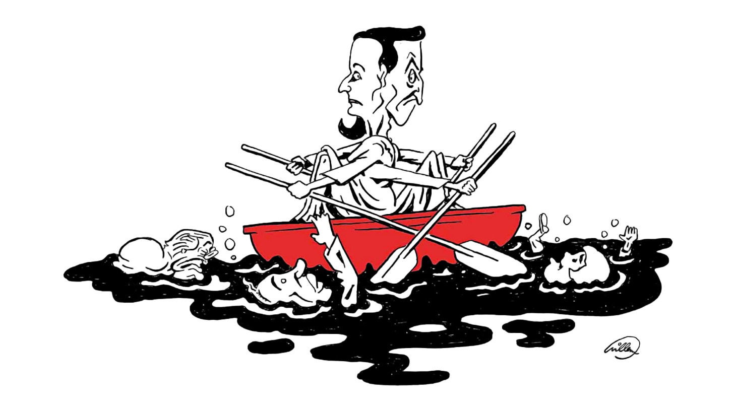 Ségo et Sarko sont dans un bateau... Background