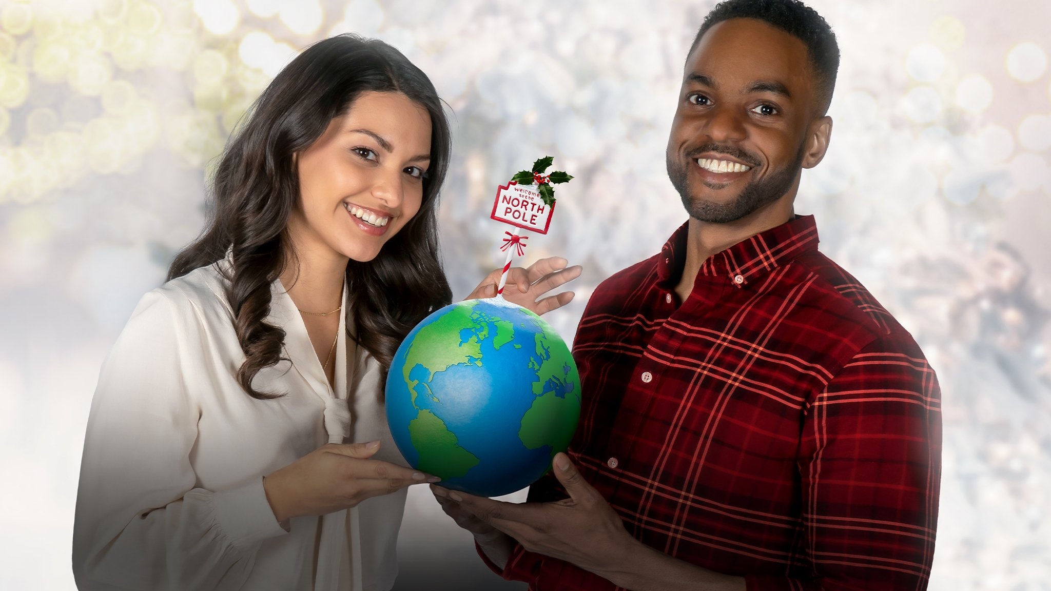 Maps and Mistletoe Background