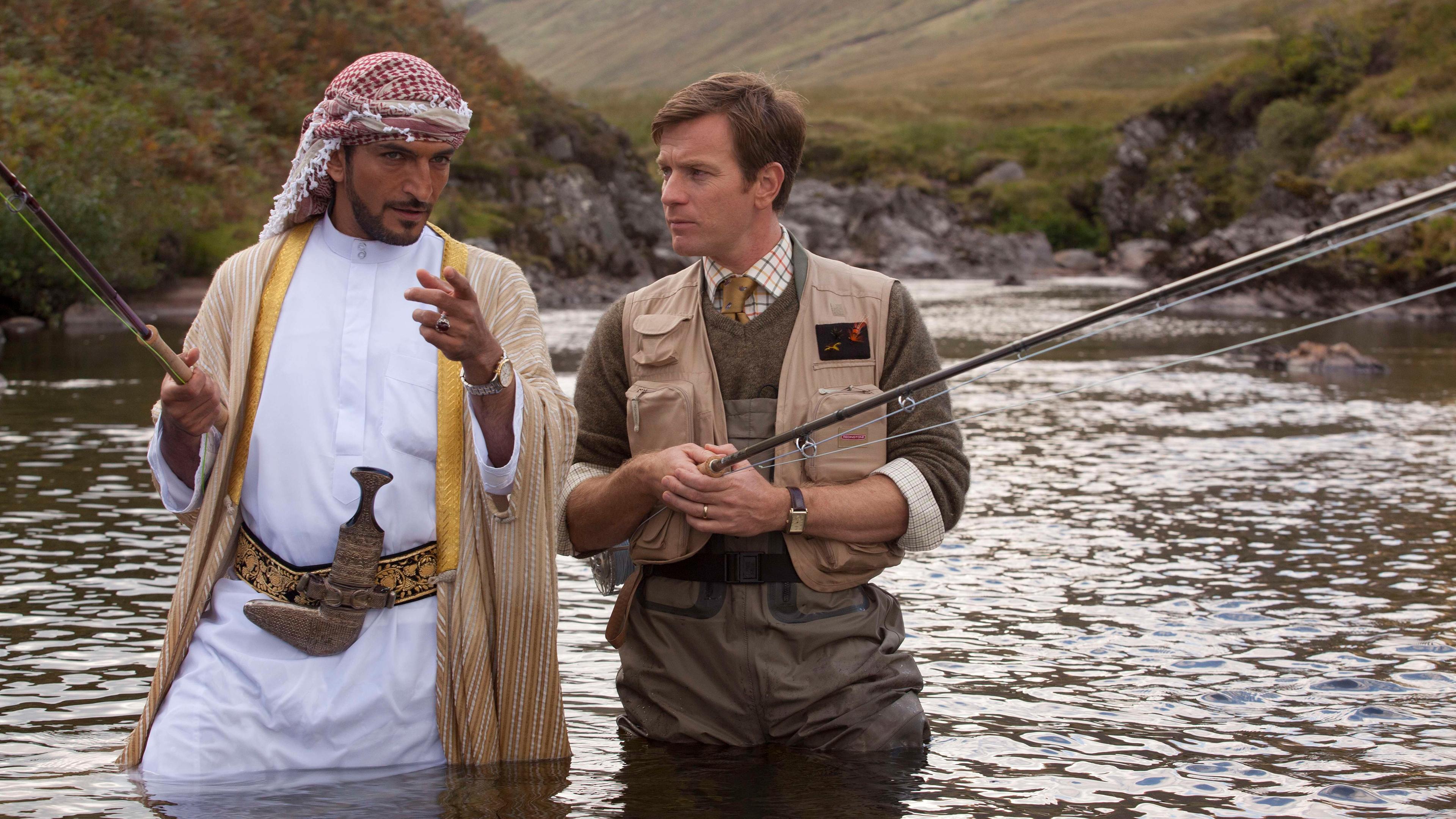 Salmon Fishing in the Yemen Background
