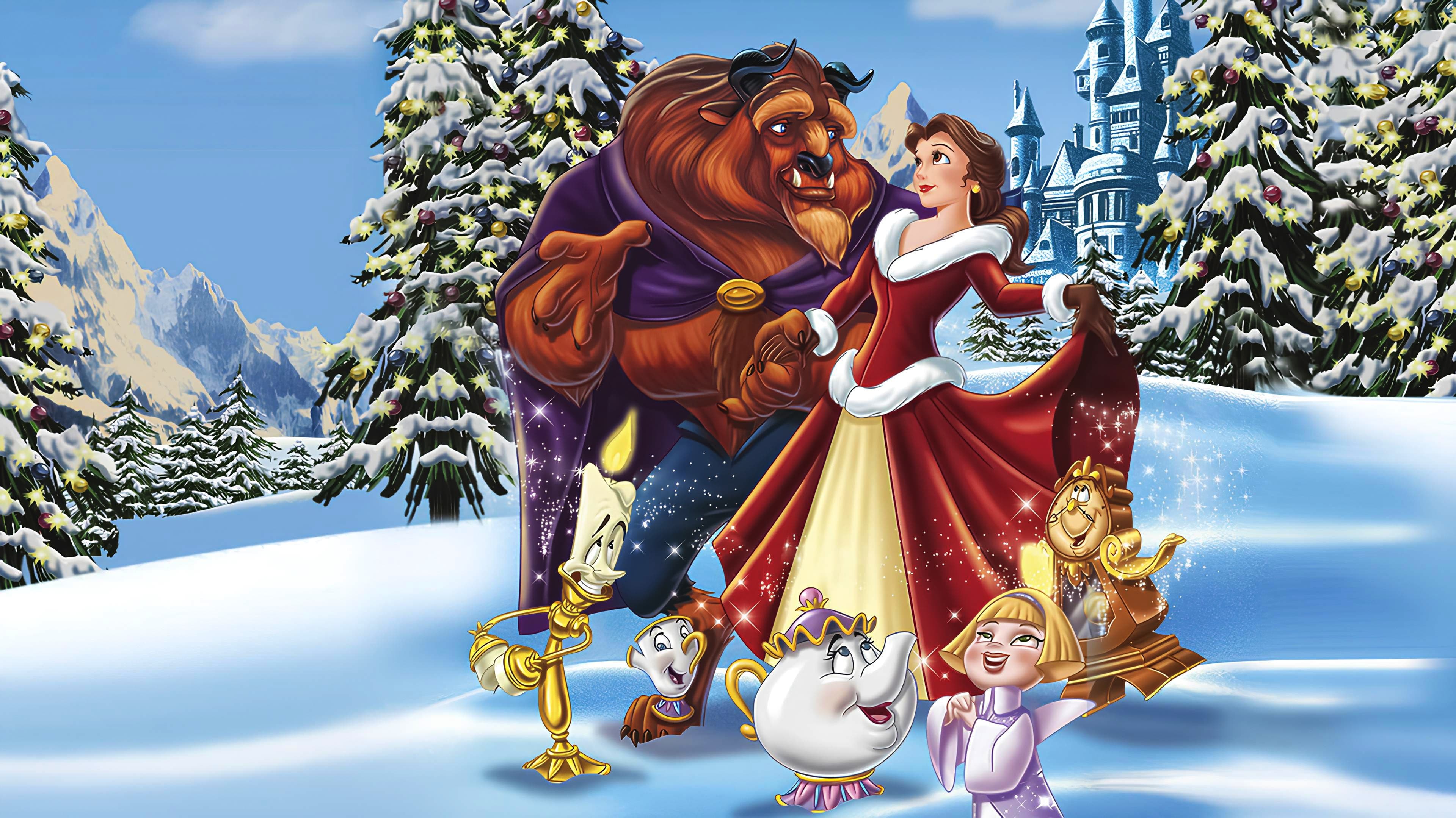 Beauty and the Beast: The Enchanted Christmas Background