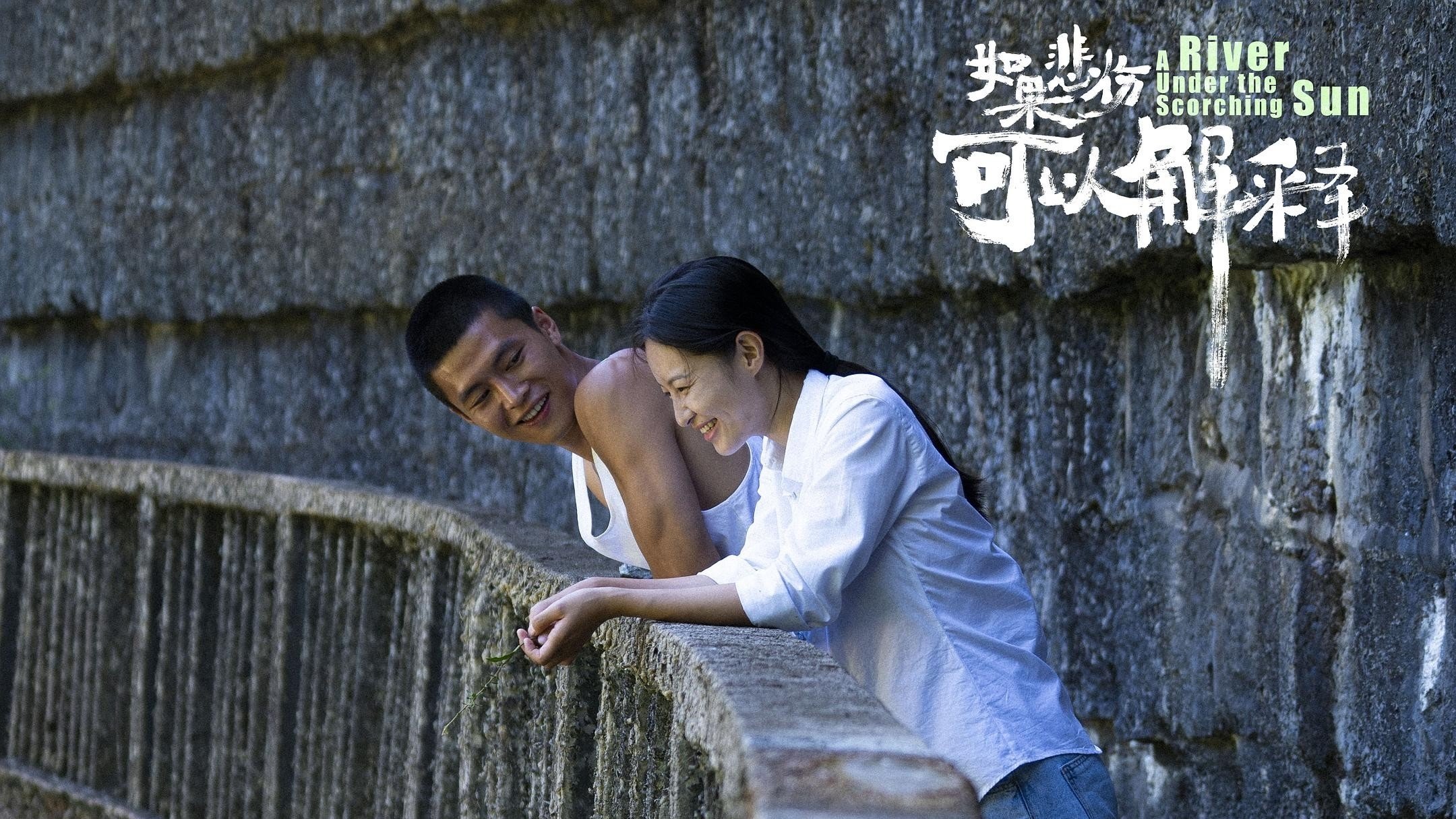 A River Under the Scorching Sun Background