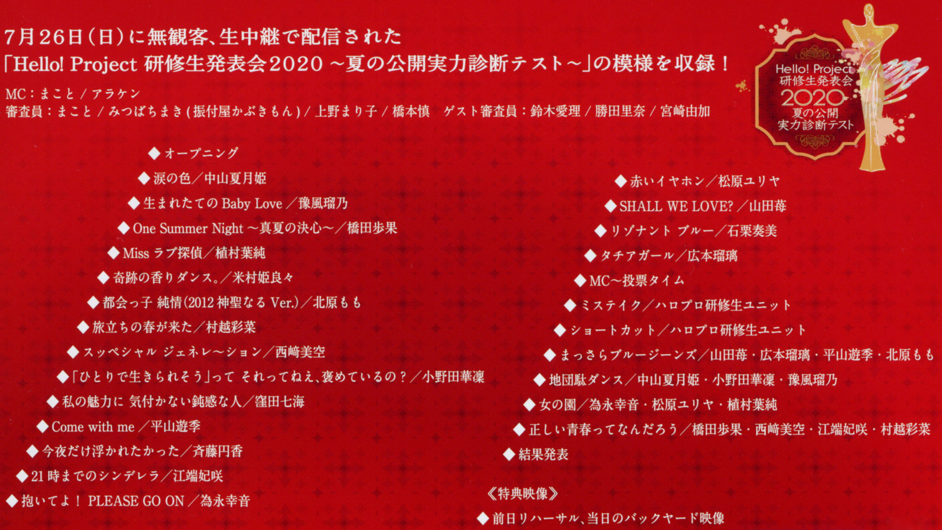 Hello! Project Kenshuusei Happyoukai 2020 ~Natsu no Koukai Jitsuryoku Shindan Test~ Background