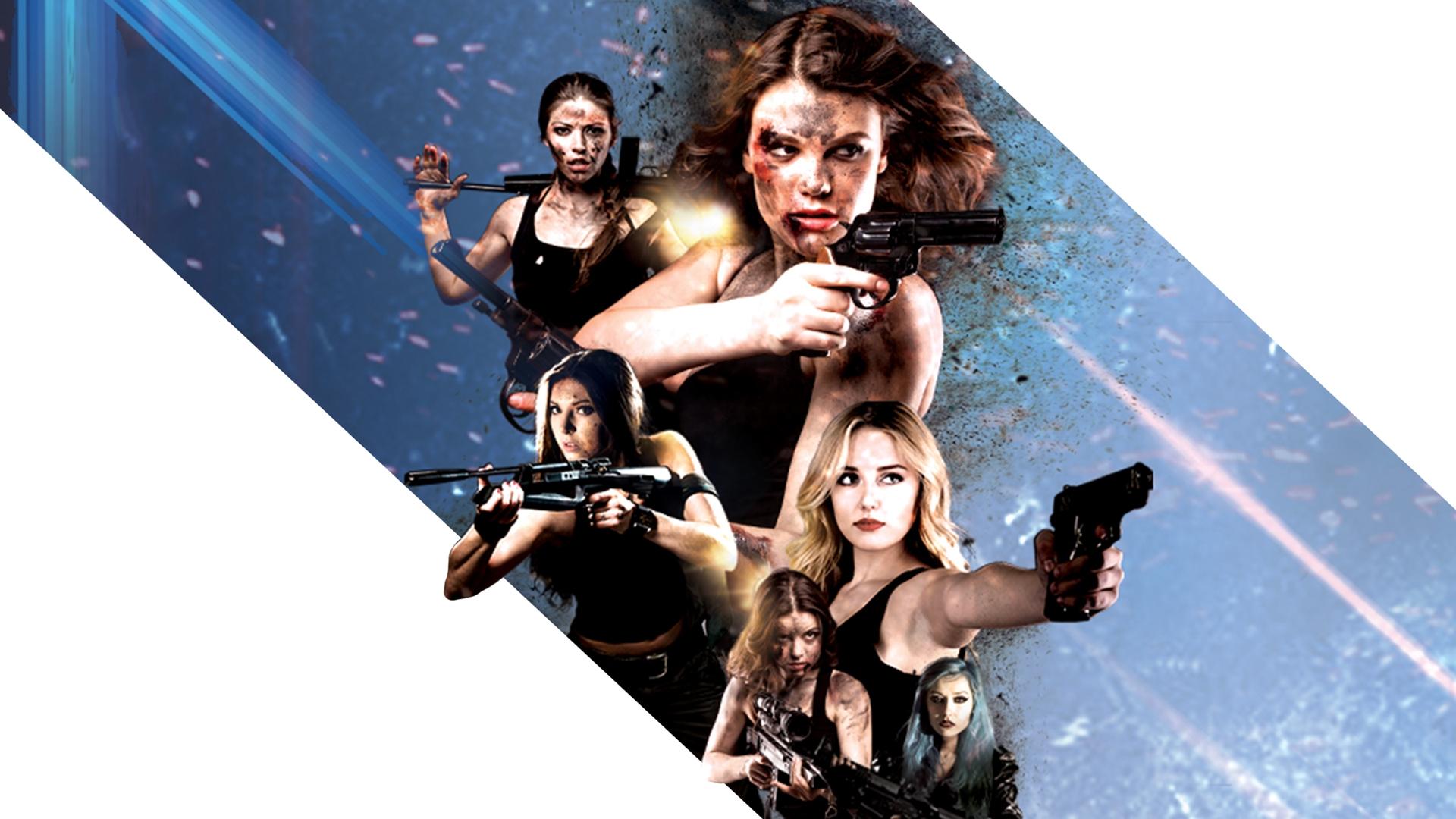 Six Hot Chicks in a Warehouse Background