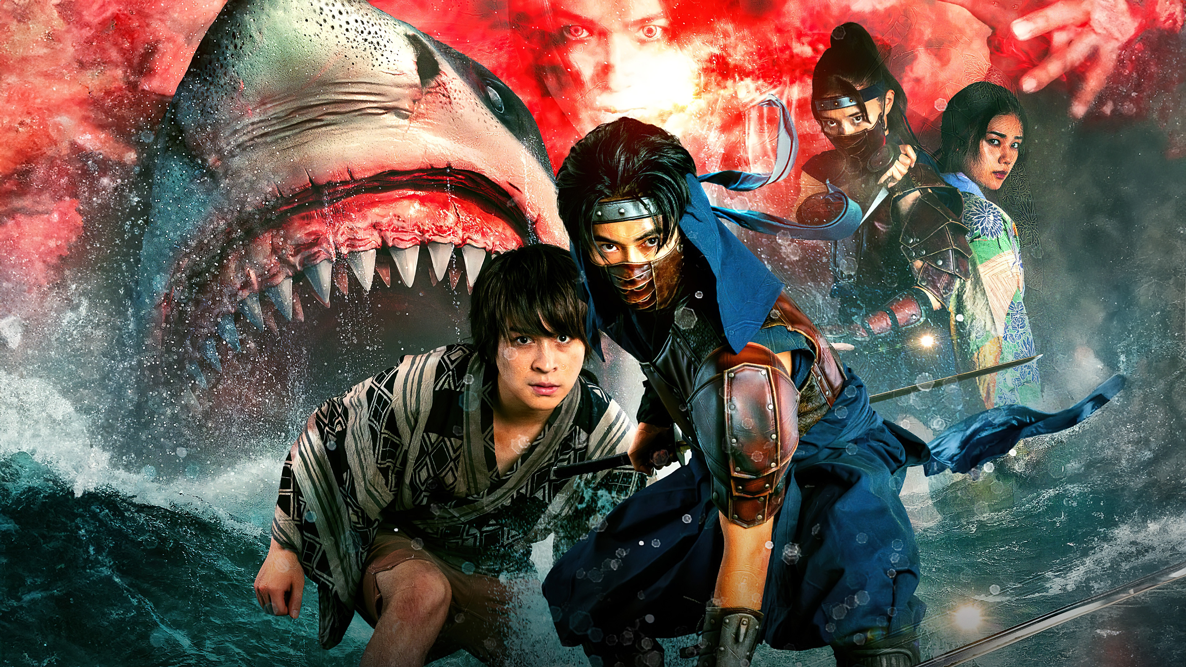 Ninja vs Shark Background