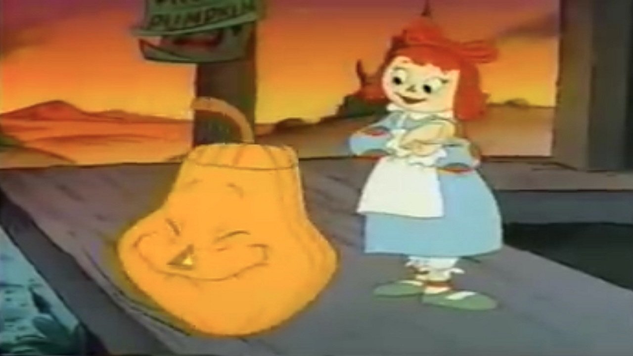 Raggedy Ann and Raggedy Andy in the Pumpkin Who Couldn't Smile Background