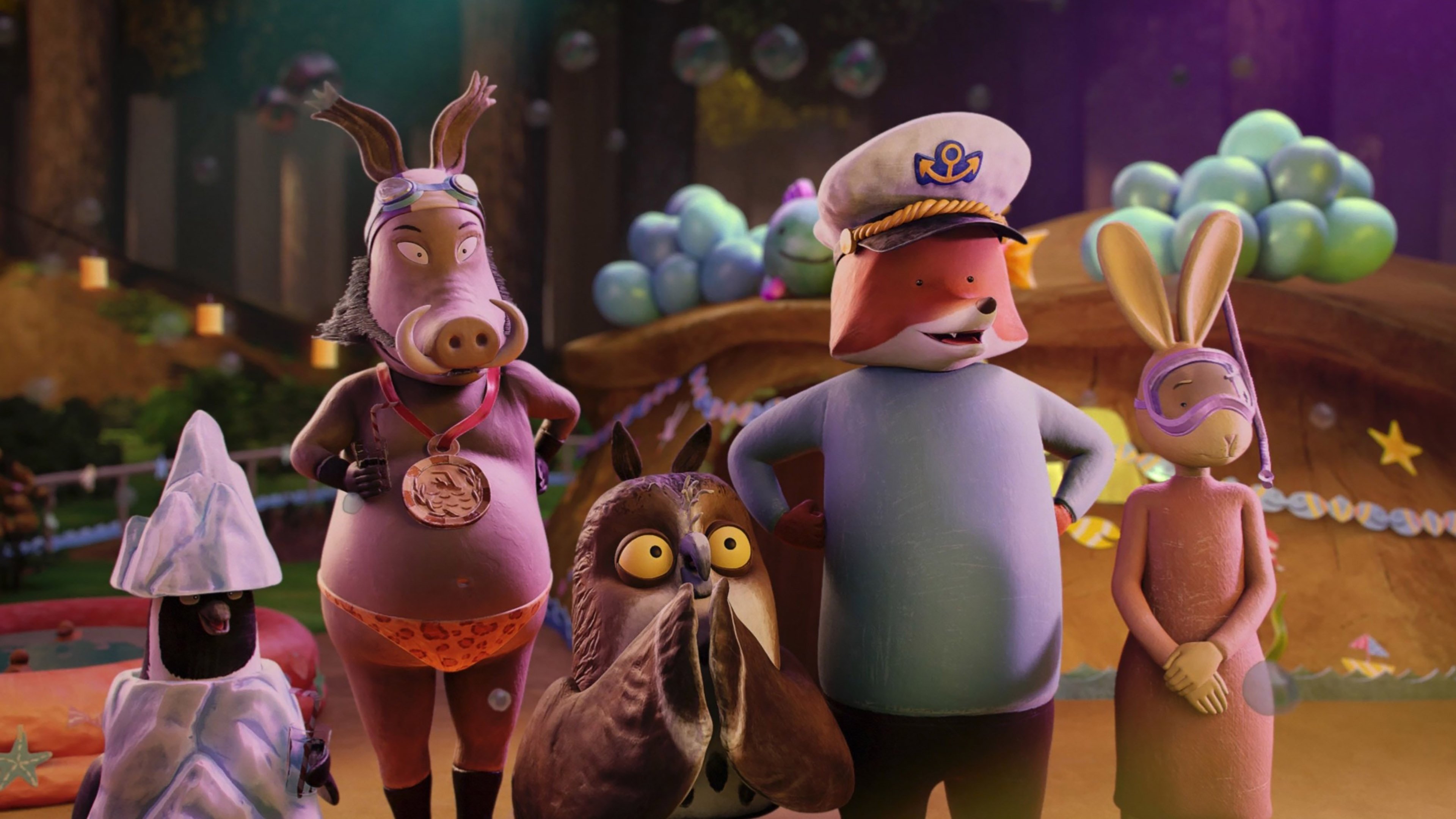 Fox and Hare Save the Forest Background