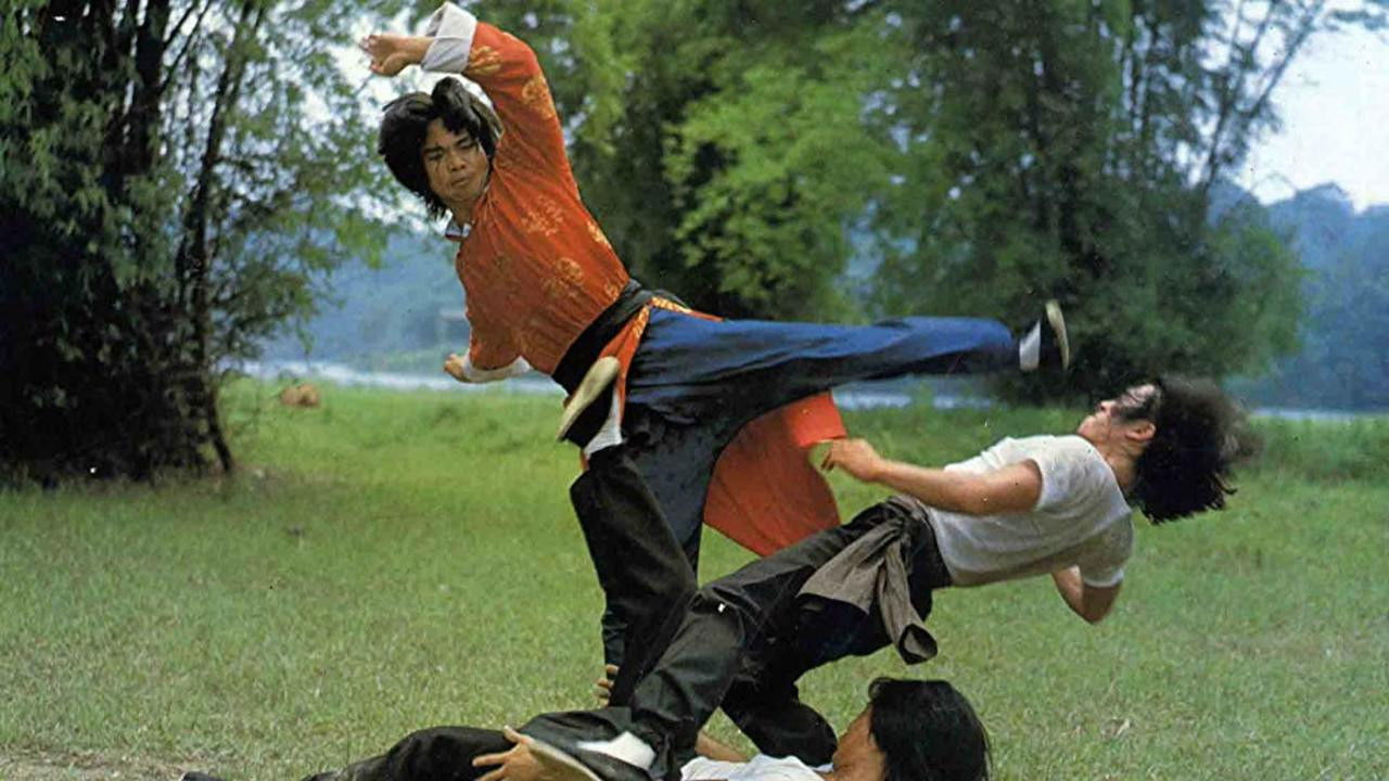 Crazy Guy with Super Kung Fu Background